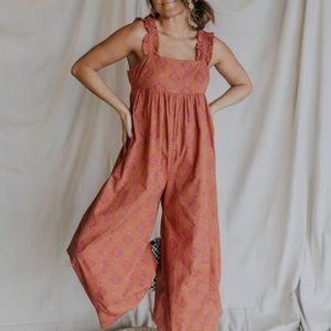 **NWT Free People Katya Jumpsuit in Coffee Combo SZ. Large